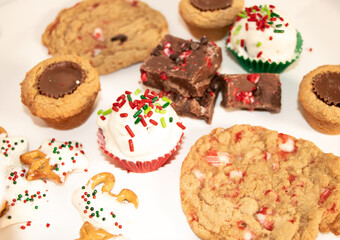 Christmas treats variety red and green theme dessert