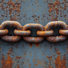 Chain of rusty metal links
