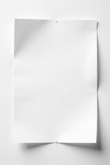 Large white paper sheet on an empty white background, paper, sheet