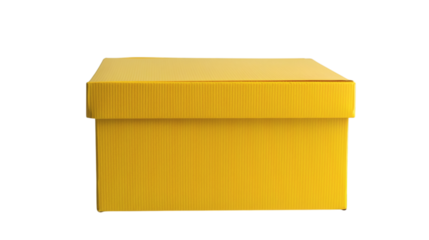Yellow gift box isolated on white background
