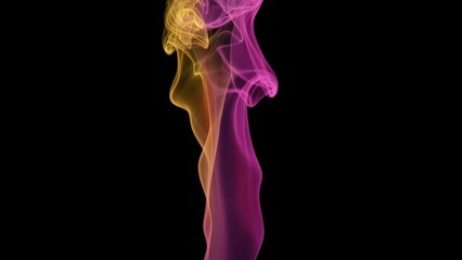 Obraz premium Dynamic Color Ink Explosion in Water, Bright and Vibrant Smoke-Like Composition with Soft Gradients on a Black Background