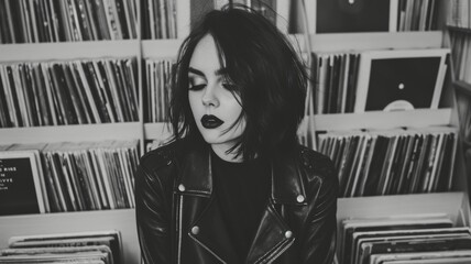 Punk Goth Rock Girl Browsing