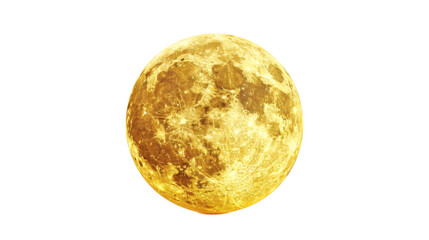 Yellow moon 3D render icon isolated on white background