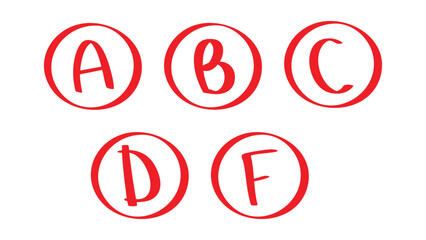 Regular Grading Symbols – A to F Handwritten School Marks,