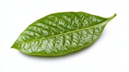 Obraz premium green cocoa leaf isolated on white