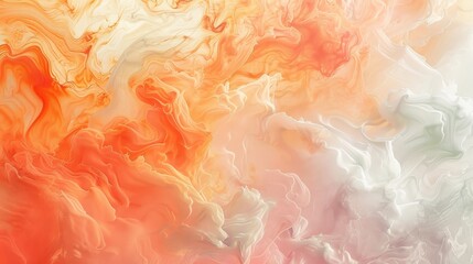 Abstract Orange and White Swirl Wallpaper