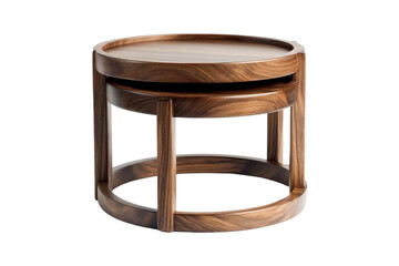 Nested Walnut Wood Side Tables Modern Design Home Decor,