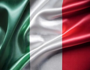 Obraz premium Vibrant Italy flag waving with luxurious satin texture - Patriotic and cultural symbol