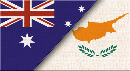 Flags of Australia and Cyprus. Two Flags Australian and Cypriot