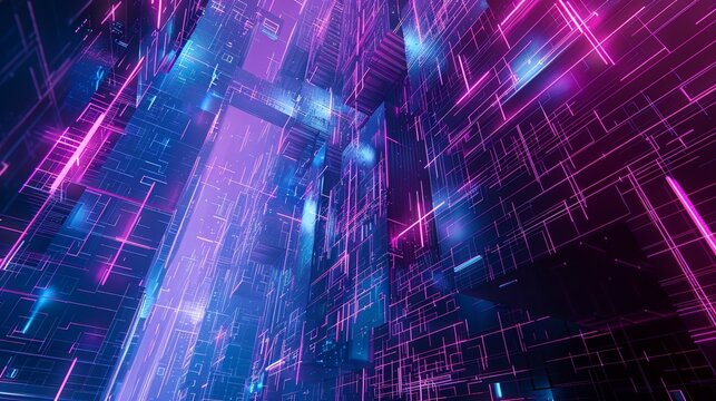 Abstract Neon Cityscape Wallpaper