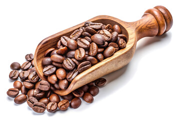 Obraz premium coffee beans in a wooden spoon