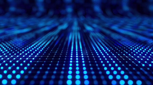 Abstract Blue Digital Pattern Wallpaper