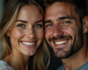 High quality portrait photo of young woman and a man, happy face, detailed face, cinematic shot
