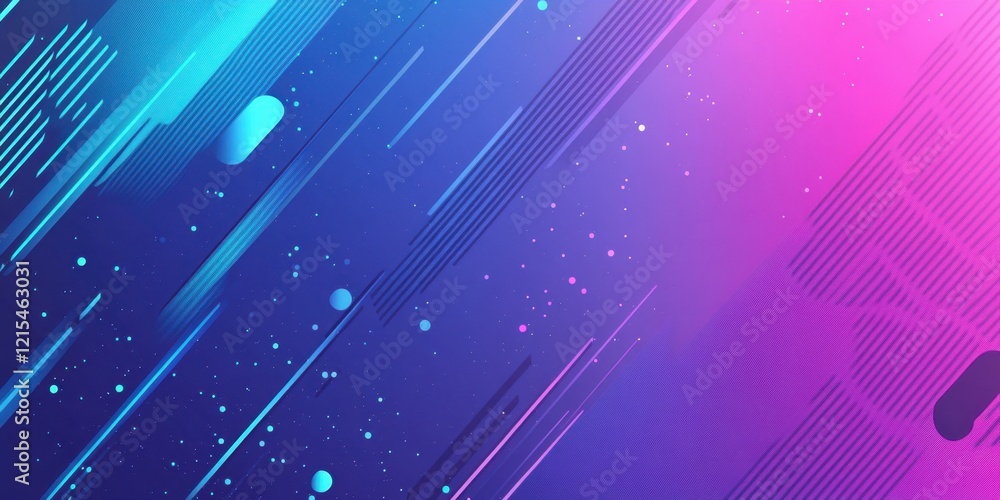 Poster blue background with halftone dots and speed lines digital technology concept banner design abstract