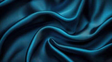 Obraz premium Deep Teal Silk Draped Fabric Abstract Texture