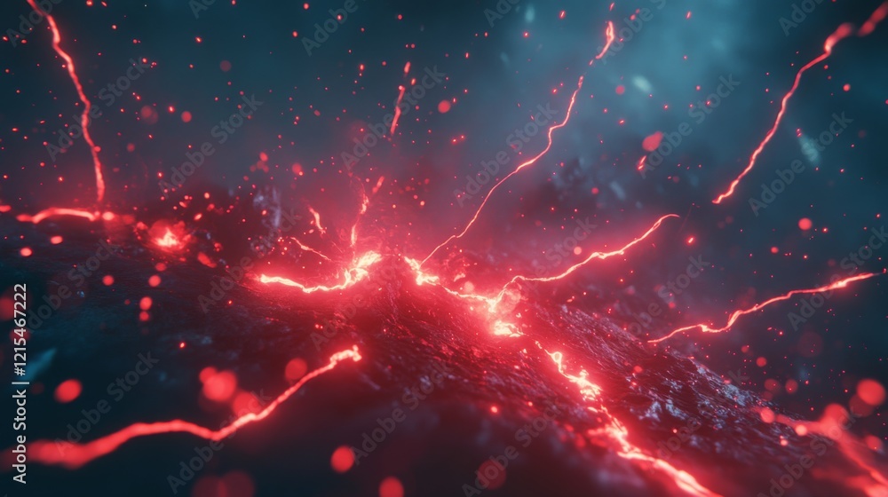Poster thunder game lightning effect vector set. isolated magic red neon effect for animation. strike png e