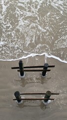 Waves crashing on the pier 