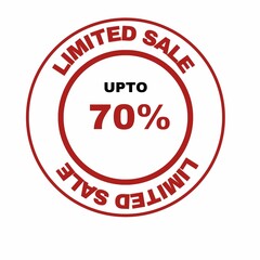Limited sale stamp, 70% sale
