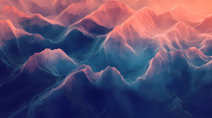 Smoky mountain ridges with generative ai. Dawn Ridge. Illustration