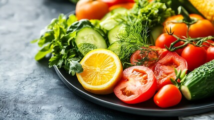 Diet-friendly meal with fresh ingredients in a modern presentation