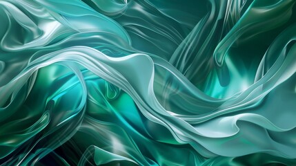 Fototapeta premium Abstract Teal and White Liquid Swirls Wallpaper