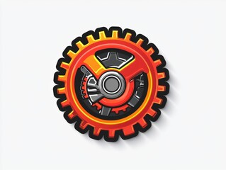 Fototapeta premium Bold gear shape with intricate details creative studio design