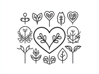 Minimalistic heart-shaped badge design for creative digital art projects