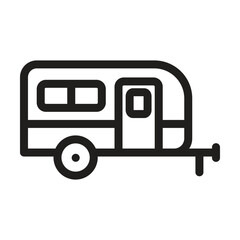 Caravan icon. Editable line icon. Vector illustration