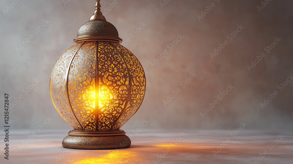 Canvas Prints golden ramadan lantern on a white background with copy space