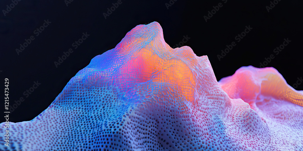 Poster abstract three-dimensional porous structure with gradient lighting