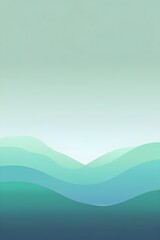 Obraz premium Minimalistic serene digital landscape background featuring a subtle gradient of calming green hues transitioning from a soft mint green at the top to a gentle forest green at the bottom