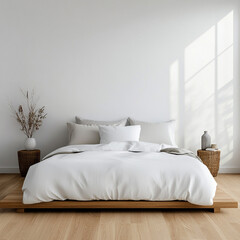 Simple and elegant bedroom with natural light