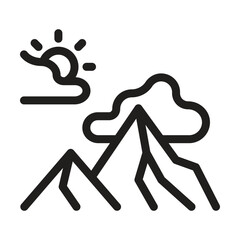 Mountain range icon. Editable line icon. Vector illustration