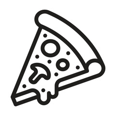 Pizza slice icon. Editable line icon. Vector illustration
