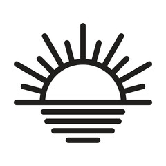 Sunset icon. Editable line icon. Vector illustration