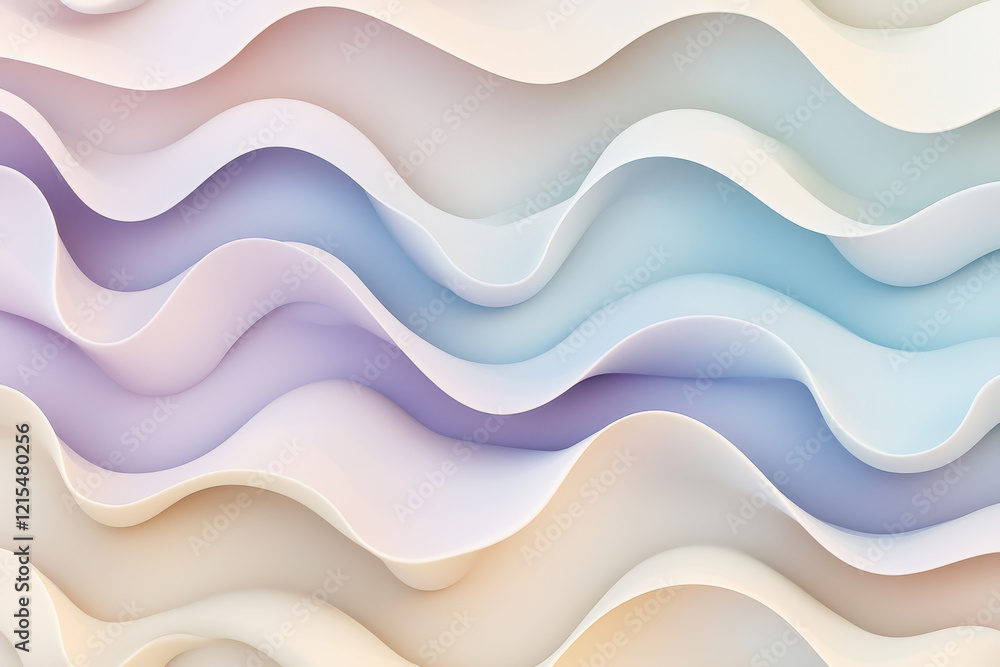 Poster scandinavian-inspired pastel pattern with flowing organic shapes and smooth gradients in elegant des