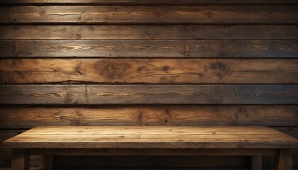 Fototapeta premium Bench crafted from wood standing by a wooden surface