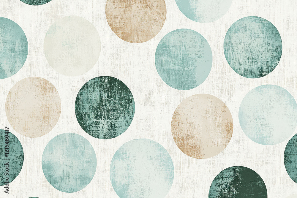 Poster scandinavian-inspired pattern featuring hand-drawn circles in muted tones on textured background