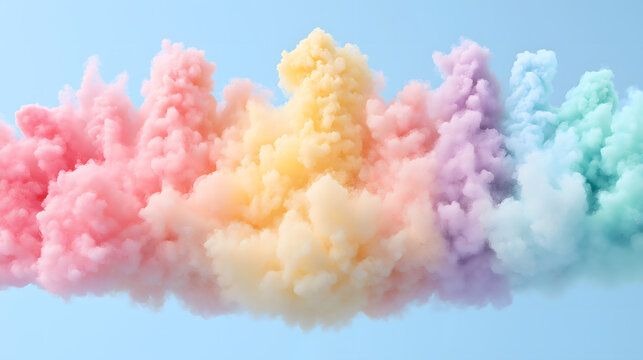 Pastel smoke screen, vibrant colors of the rainbox, desktop background, abstract