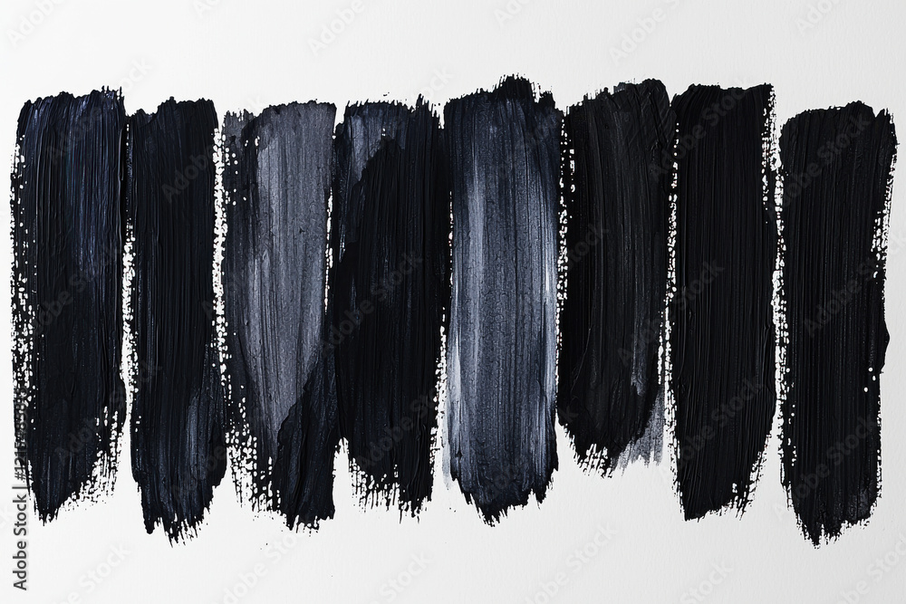 Poster exploring artistic simplicity with black and dark gray minimalist ink strokes on a white background
