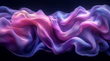 Obraz premium Abstract flowing fabric with vibrant pink, purple, and blue hues.