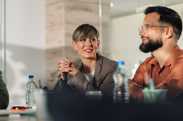 Business people collaborating during corporate meeting in office