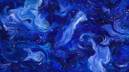 Sparkling Blue Bokeh Background with Glittering Particles