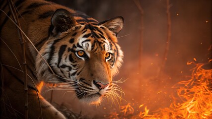 The tiger is on fire
