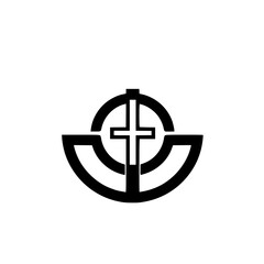 Modern Minimalist Cross Symbol: Religious Faith Icon Design. Perfect for church logos, websites, and spiritual branding.