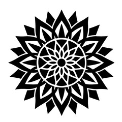 Simple mandala silhouette vector Art design, Floral mandala Illustration, ornament, flower, design, outline, template, pattern, ethnic. mandala design for invitation card, coloring book.