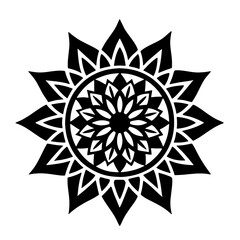 Simple mandala silhouette vector Art design, Floral mandala Illustration, ornament, flower, design, outline, template, pattern, ethnic. mandala design for invitation card, coloring book.