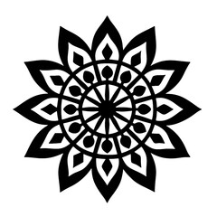 Simple mandala silhouette vector Art design, Floral mandala Illustration, ornament, flower, design, outline, template, pattern, ethnic. mandala design for invitation card, coloring book.