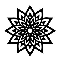 Simple mandala silhouette vector Art design, Floral mandala Illustration, ornament, flower, design, outline, template, pattern, ethnic. mandala design for invitation card, coloring book.