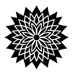 Simple mandala silhouette vector Art design, Floral mandala Illustration, ornament, flower, design, outline, template, pattern, ethnic. mandala design for invitation card, coloring book.